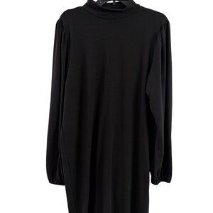 Torrid Women's Plus Mini Studio Cupro Mock Neck Dress Black EUC Size 1X